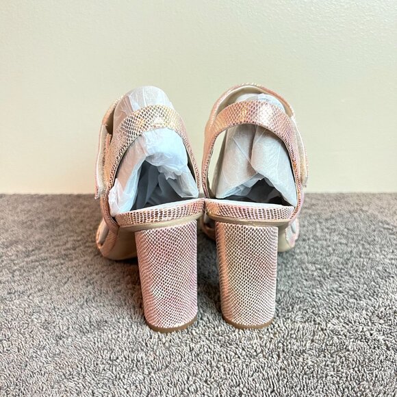 Franco Sarto Womens Size 7 7M Osmina Rose‎ Gold Block Dress Heel Sandals Shoes - Picture 7 of 14